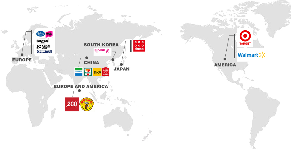 プロジェクト資料に記載された主な取引市場の世界地図